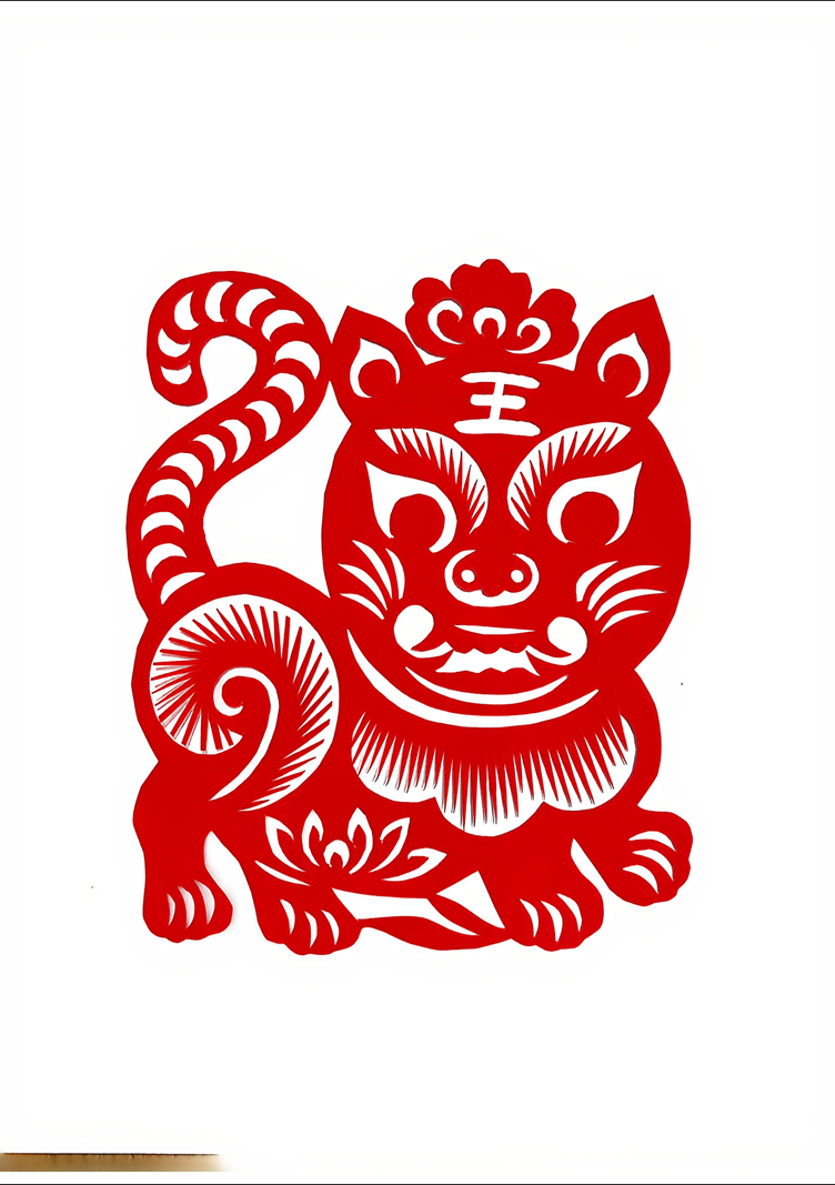 虎生肖剪纸
