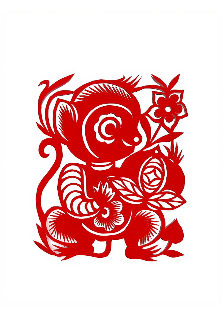 猴生肖剪纸